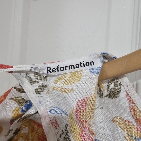 Reformation Anneliese Linen Fruit Cocktail Open-Back Dress - Picture 6 of 6